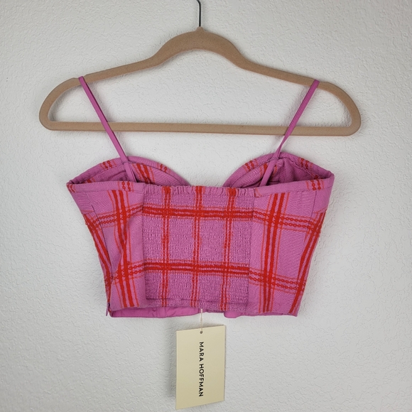 NWT Mara Hoffman Rilynn Bustier Strapless Top Pink 0 - Picture 11 of 12